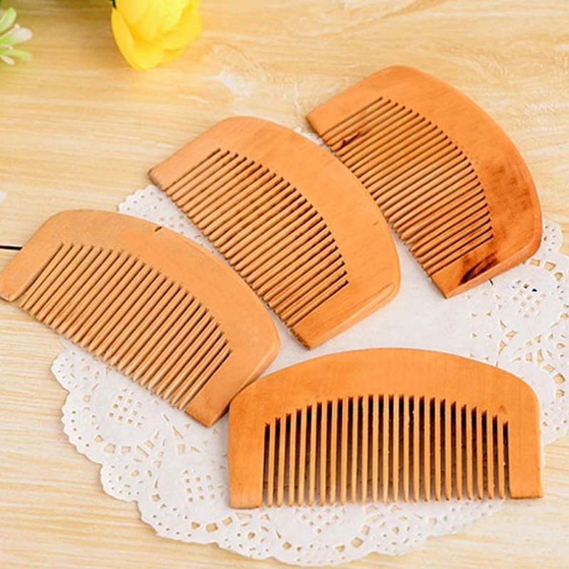 

1pcs Natural Peach Solid Wood Comb Portable Wooden Fine Comb Anti-Static Combs Scalp Massage Hair Care Tool Beauty Accessories