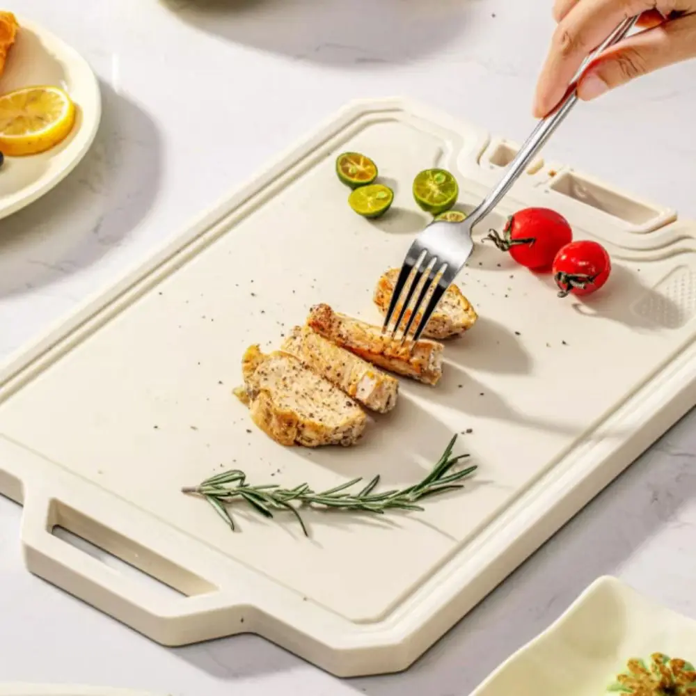 لوح تقطيع غير لاصق على الوجهين مع منطقة طحن، لوح تقطيع بتصميم قابل للدوران من الفولاذ المقاوم للصدأ مضاد للعفن #2