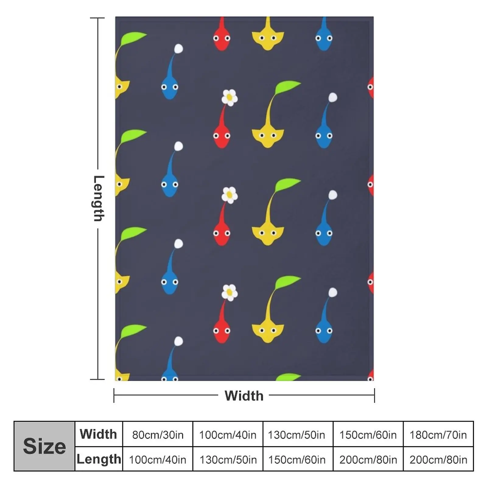 Pikmin characters Throw Blanket Sofa Throw Blanket Weighted Blanket Stuffed Blankets