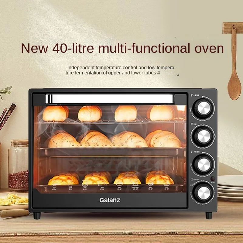 Electric Oven Household Oven 40L, Independent Temperature Control Multi-layer Baking Oven Lamp Pizza Oven Electric Kitchen Oven