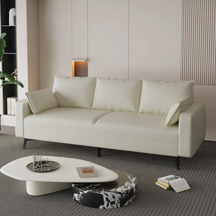 

Leather Double Sofas Nordic Minimalist Luxury Living Room Sofas Europe Family Recliner Articulos Para El Hogar Home Furniture