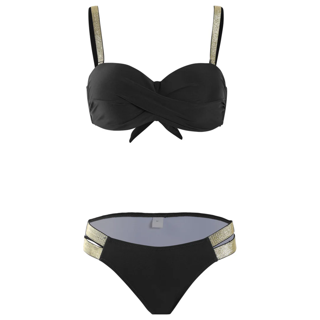 Neuer S - XL BH-Bikini Push-Up-Badeanzug Damen-Bademode Zweiteiliges Bikini-Set mit Cup Bather Badeanzug Schwimmanzug Damen V2310 – Detail 33