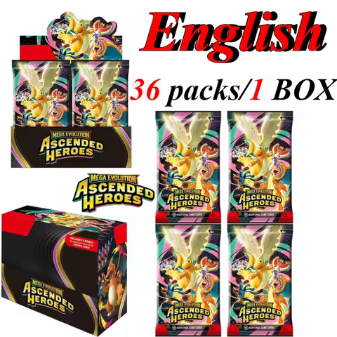 Pokemon TCG Booster Box Mega Evolution Ascended Heroes Phantasmal Flames English Version Rare Trading Cards for Collection Gift
