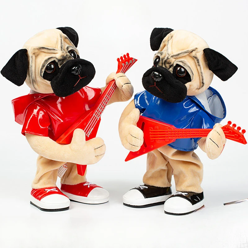 Electric Stuffed Toy Dogs Sing Russian Songs Play Guitar Swing Russian Puppies Children Gifts