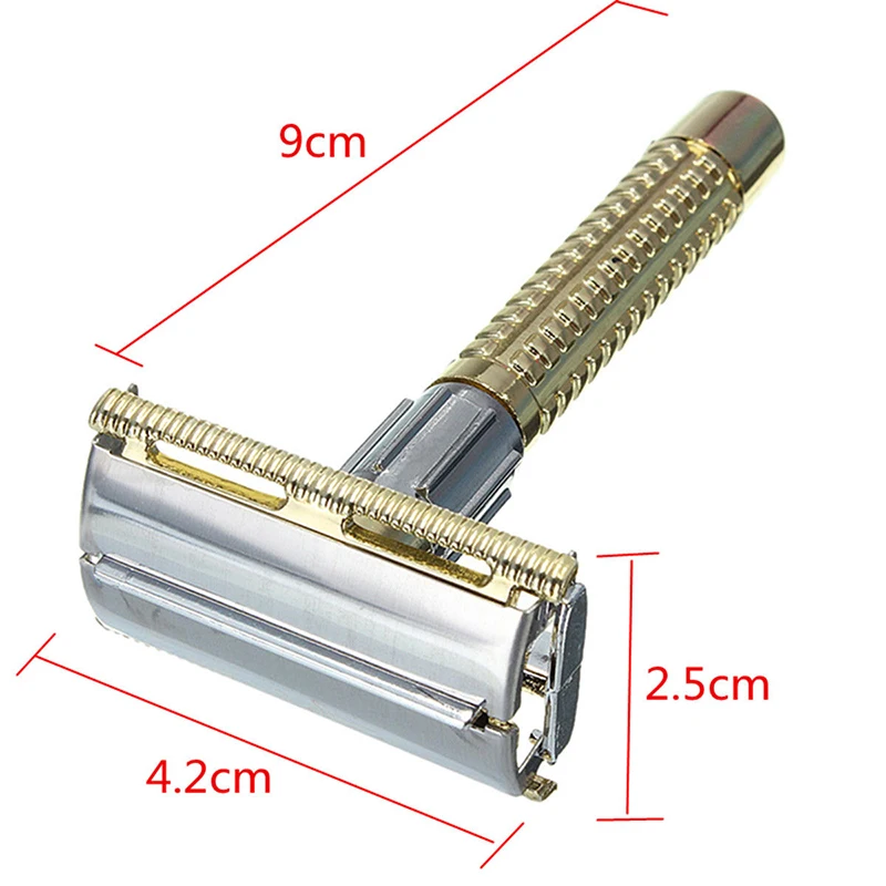 Maquinilla de afeitar Manual para hombre, cuchilla de afeitar Manual de seguridad, con caja de seguridad y doble máquina, 2019, 1 unidad