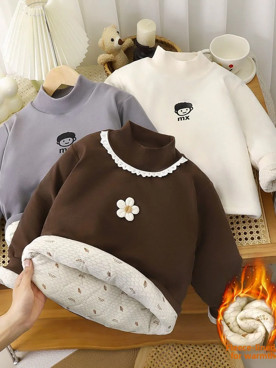 

Зимняя хлопковая футболка Jaet Thiened для девочек, повседневное теплое пальто сэндвич, длинное свековое пальто с высоким воротником без капюшона, мультяшное...