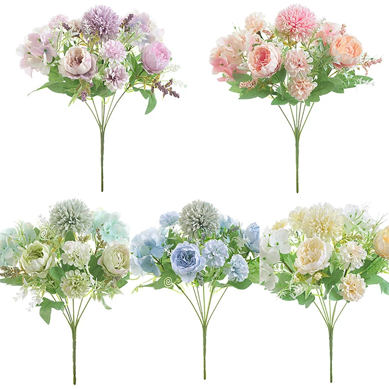 Artificial Flowers Silk Hydrangea Christmas Decorations For Home Garden Party Wedding Bridal Accessories Clearance Fake Roses