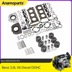 Engine Full Gasket Set Pistons Mian Con Rod Bearing kit Fit 3.0 L OM642 V6 Diesel For Mercedes-Benz GL350d ML350 CDI W166 3.0L