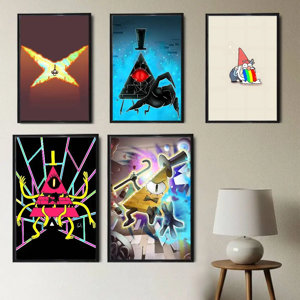 Character illustration Gravity Bill Cipher Wall Art Anime Canvas Painting Poster For Living Room Decoration Picture Home Decor