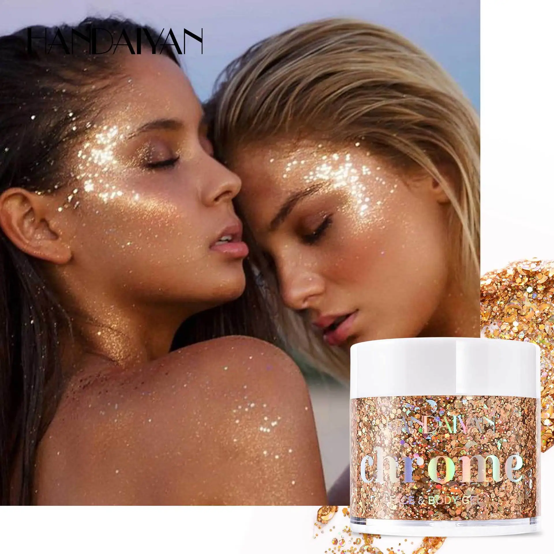 Body Glitter Gel Zeemeermin Oogschaduw Glanzende Glitter Gel voor Gezichtshaar Lichaam Voor Muziekfestival Concert Kerstfeestaccessoires