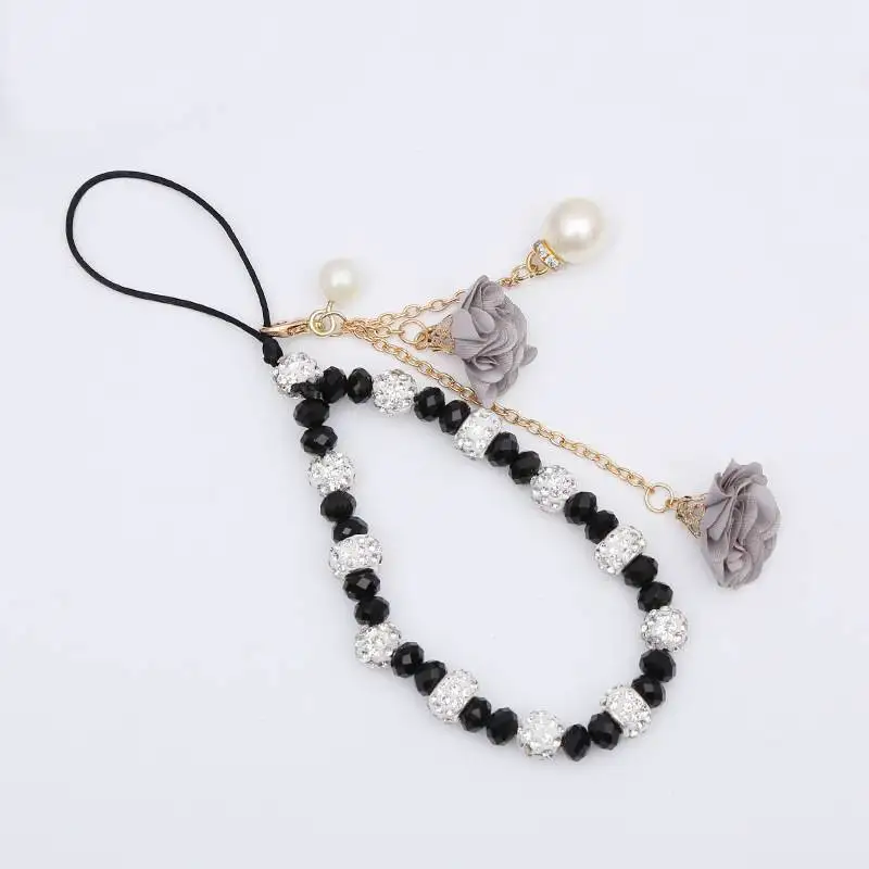Gorgeous Crystal Flower Lanyard Phone Strap Charm