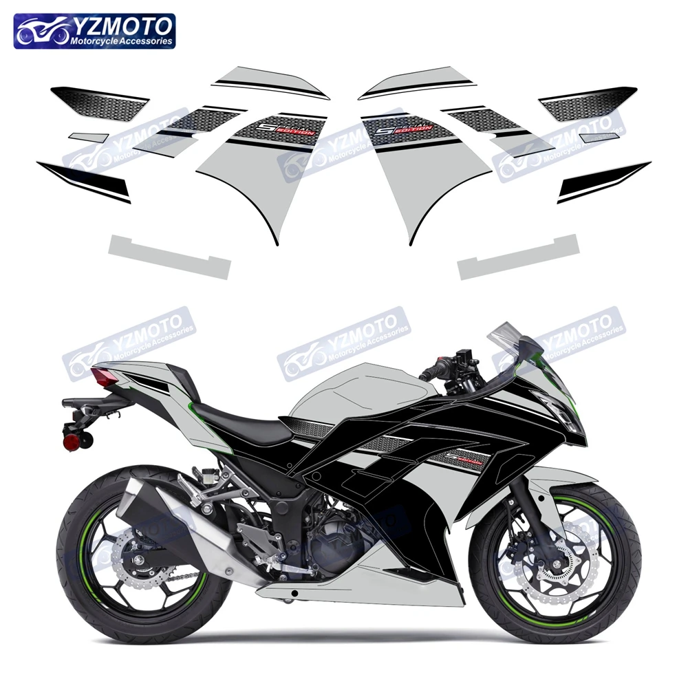 For Kawasaki NINJA300 ninja300 EX300 motorcycle fairing shell decal reflective waterproof racing outer panel sticker decoration