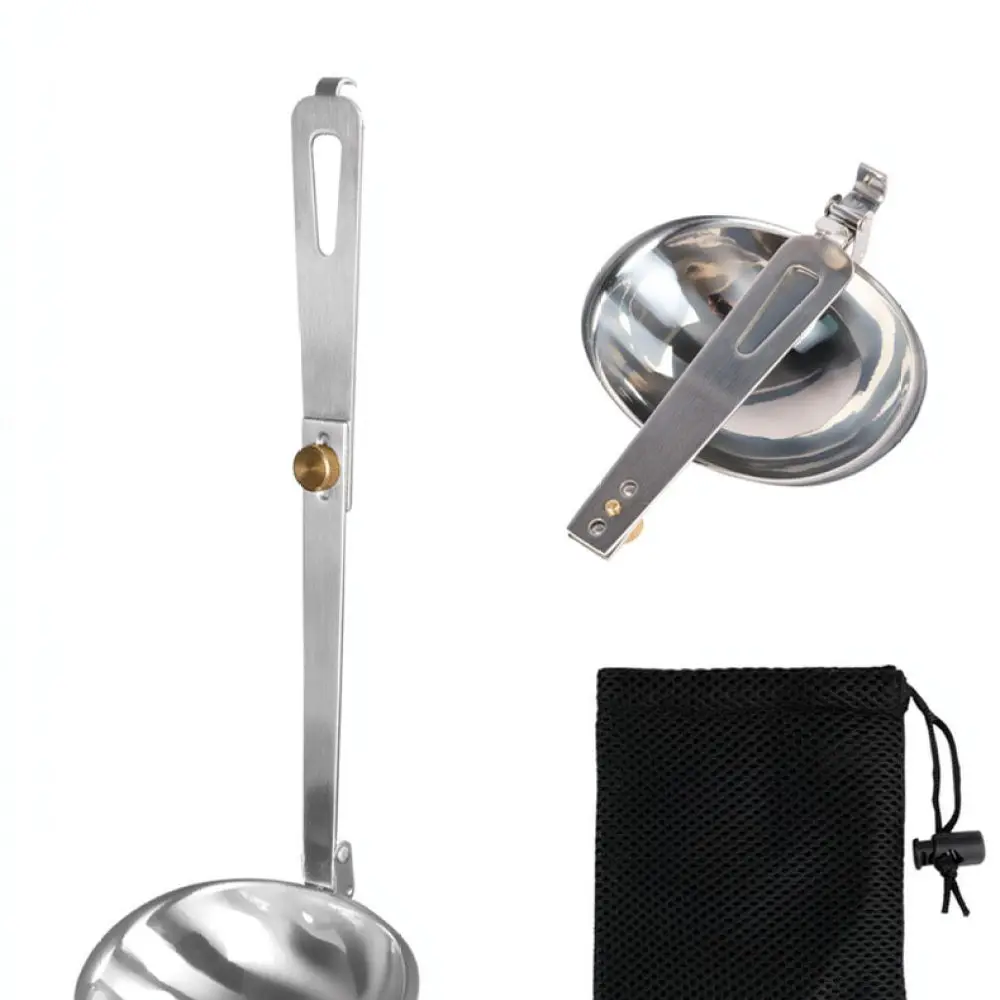 Stainless Steel Folding Soup Spoon For For Campleader Portable Camping Equipment Outdoor Kitchen Tool Hiking Picnic Travel Gear