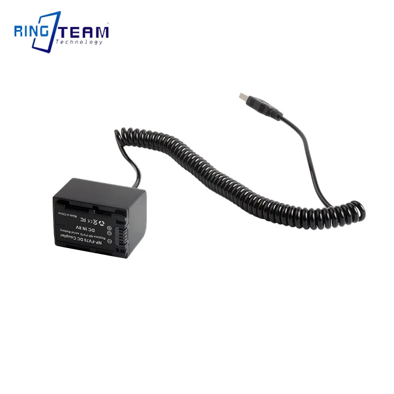 Coiled Cable USB to NP-F NP-FV70 NP-FV90 FV100 FV30 FV40 FV50 Dummy Battery for Sony DVD SR HC Serial Cameras & Light & Monitor