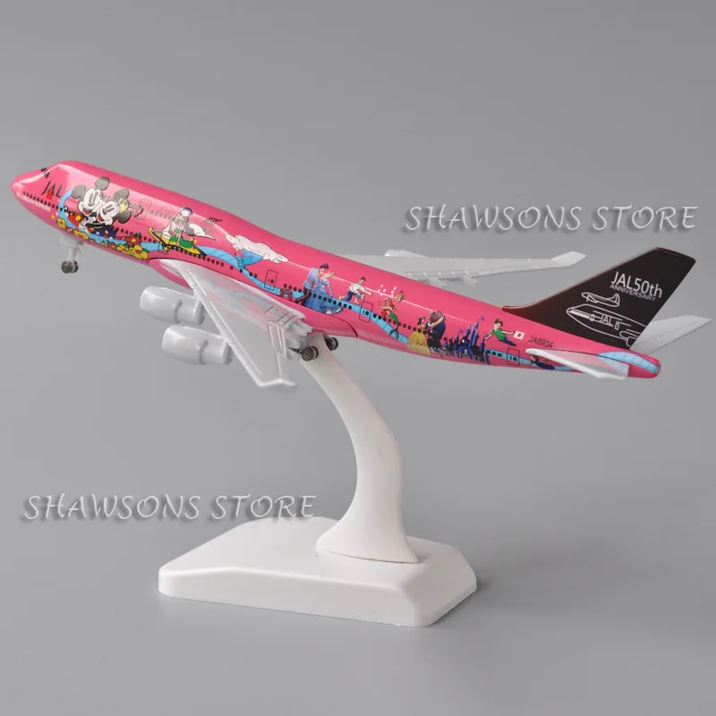 1:350 Diecast Metal Model Plane Toy Boeing 747 Cartoon Version Japan JAL Airliner Miniature Replica Collectible