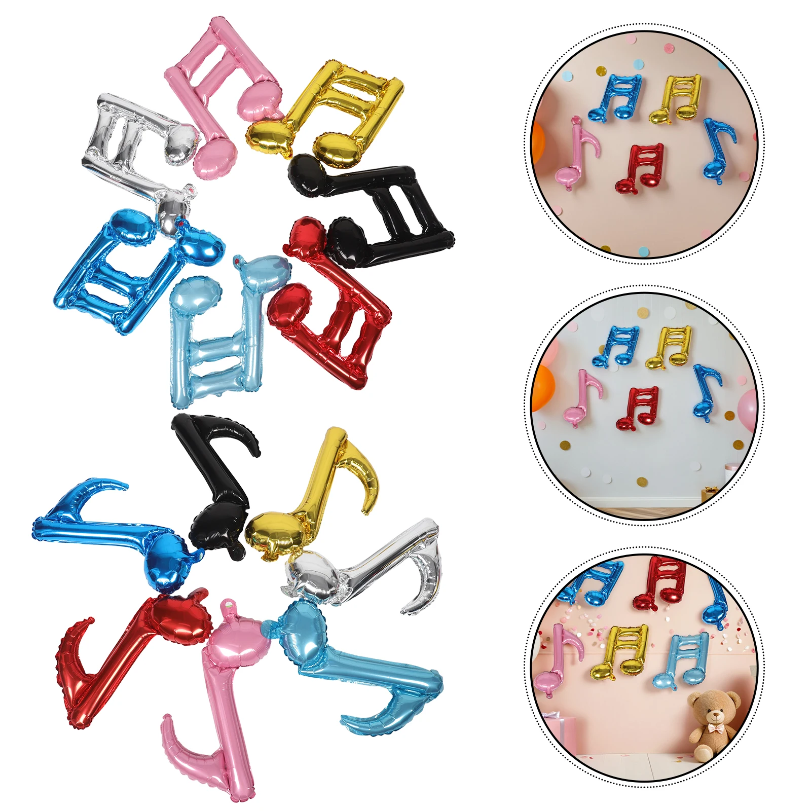 

14 Pcs Musical Theme Balloons Disco Party Decoration Decorations Aluminum Foil Note