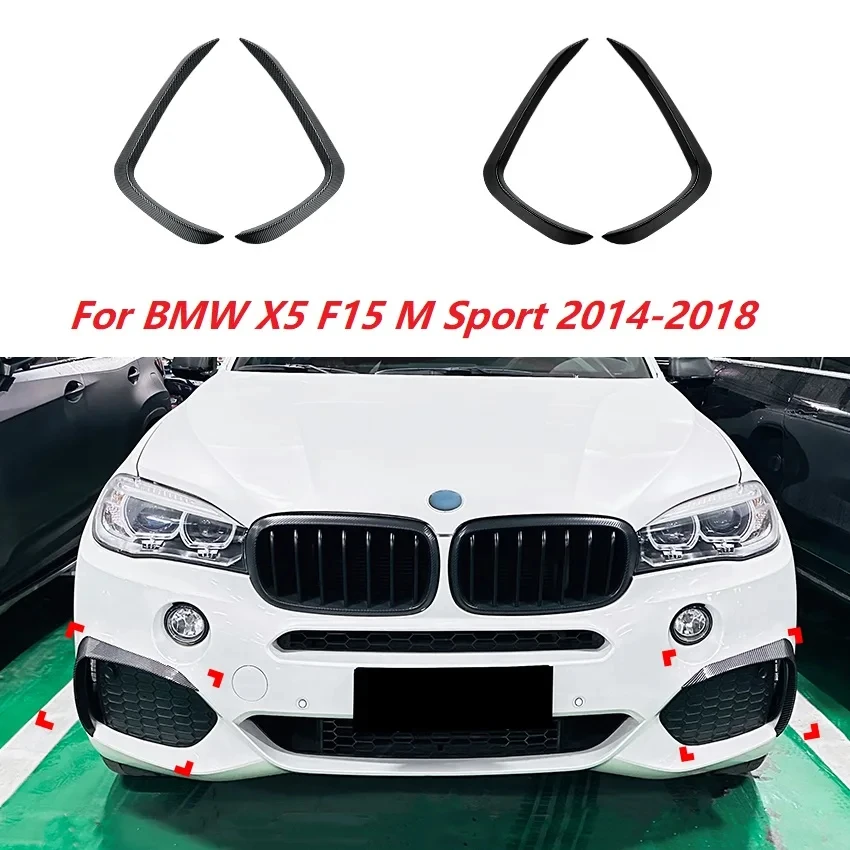 2pcs Car Front Bumper Spoiler Splitters Fog Lamp Cover Canard For BMW X5 F15 M Sport 2014-2018 Car Accessories