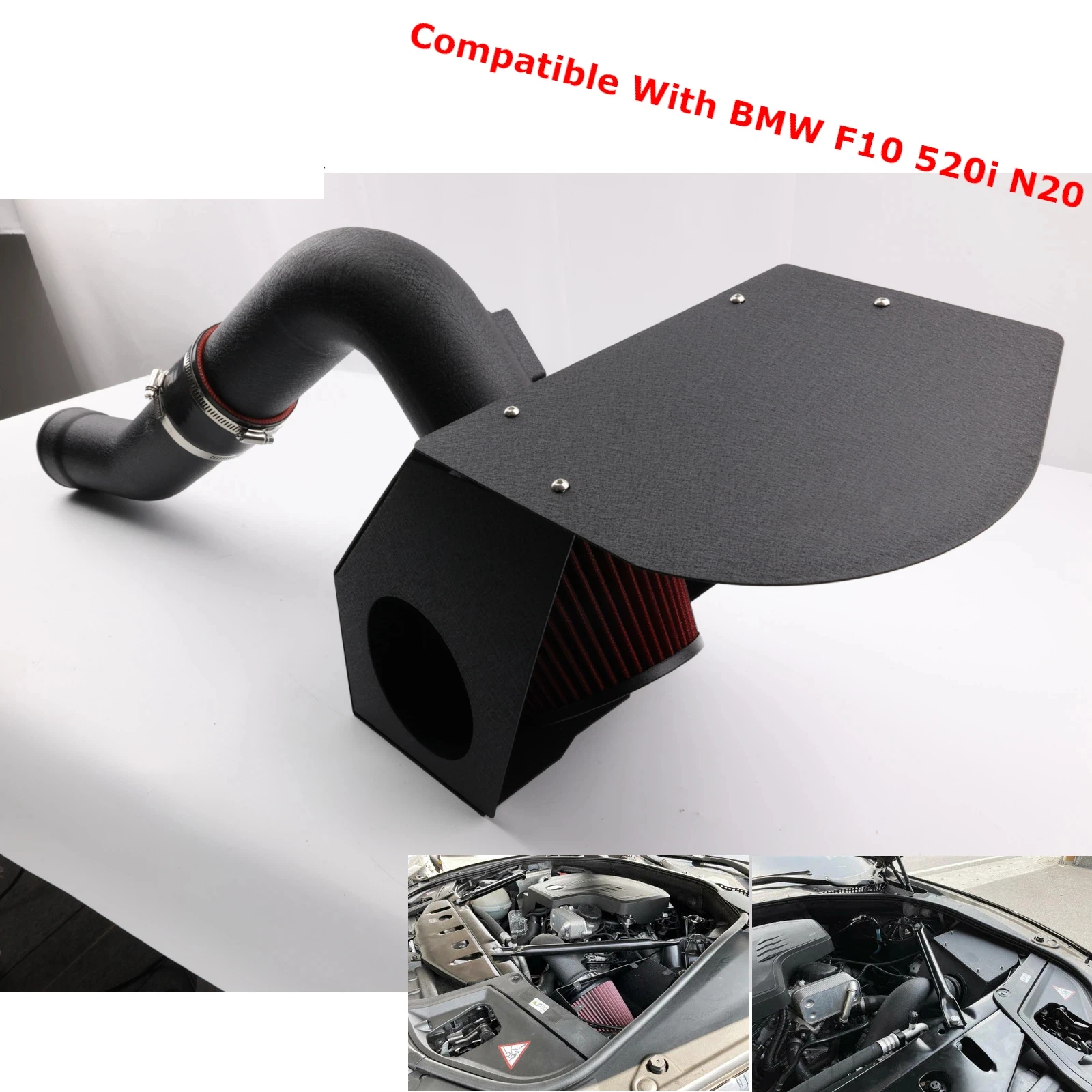 F10 520i N20 Heat Shield Cold Air Intake Kit Dry Air Filter For BMW F11 528i 2012-2018 2.0L Intakes System