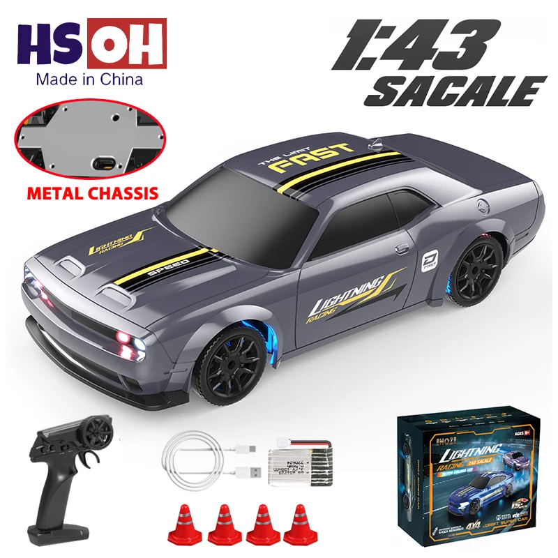 

1:43 4WD RC Drift Car With Metal Chassis 2.4G High Speed Four Wheel Drive Remote Control Mini Racing Car Models Toy for Boy Gift