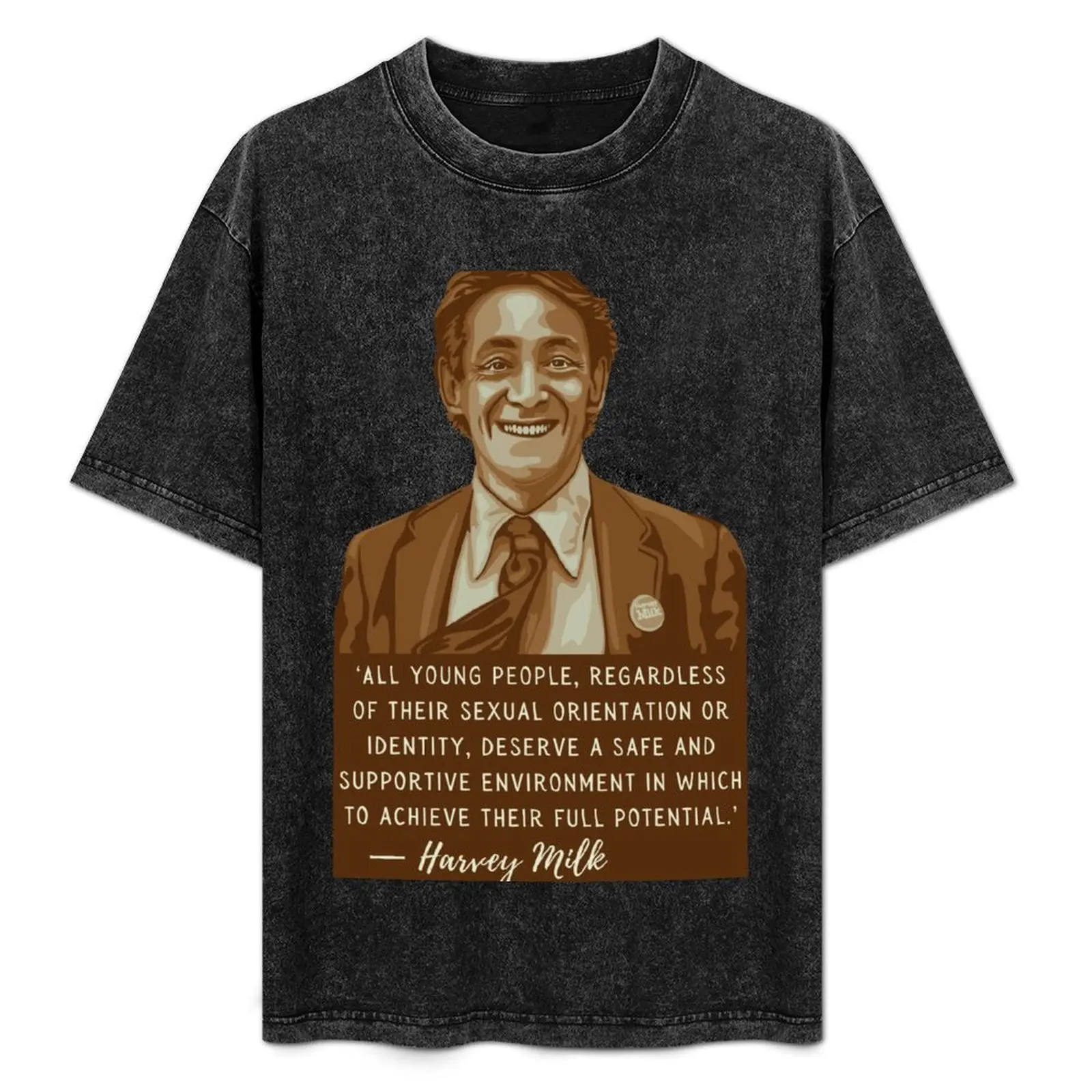 

Harvey Milk Portrait and Quote T-Shirt Fashion Letter Print T-Shirt
