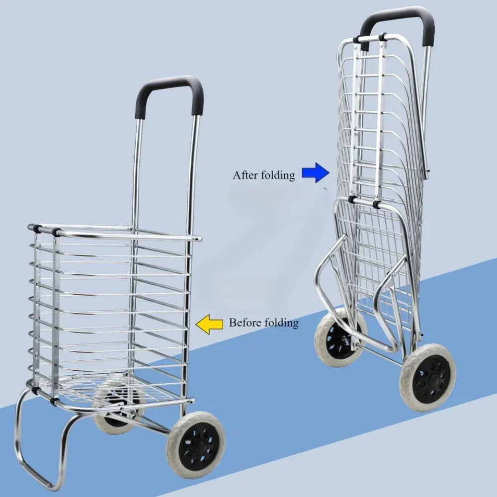 Wózek składany do wspinaczki po schodach Wytrzymała ciężarówka ręczna Poranny rynek Przenośne wózki na zakupy Wózek na zakupy do przechowywania