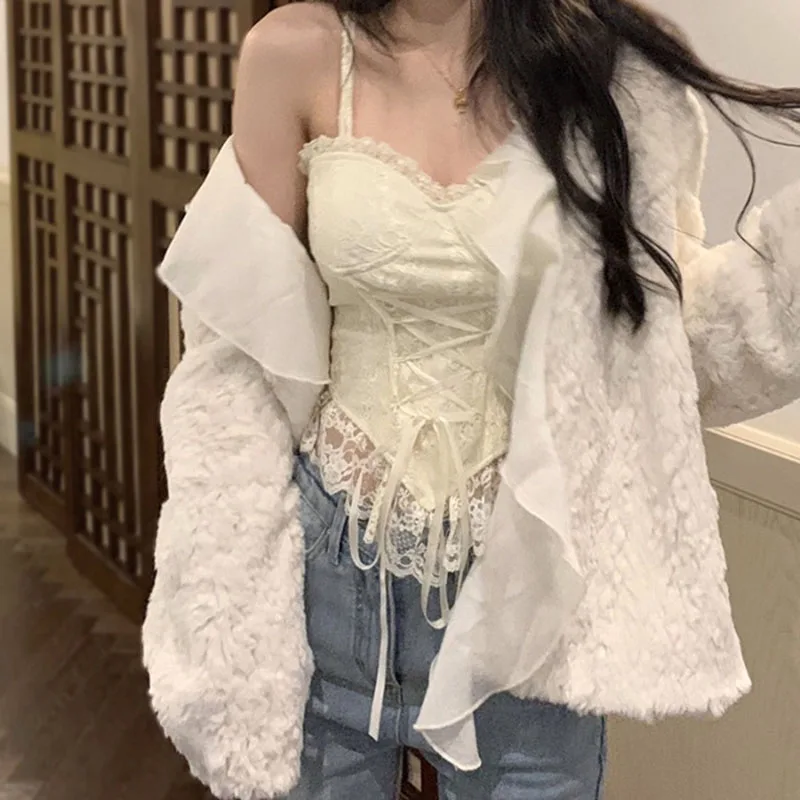 

Французские камизолы с кружевными бретелями, топы-корсеты с подкладкой для груди, женские, без бретелек, для ношения как нижний или верхний слой, с красивой спинкой, базовый топ