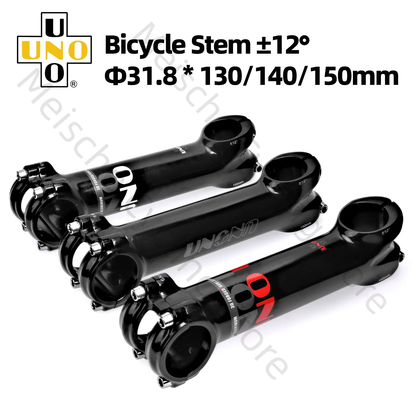 UNO Long Handlebar Stem 12 Degree Riser 130/140/150mm Bicycle Table Takeaway 31.8mm Mtb Aluminum Stem Extended Road Power Parts