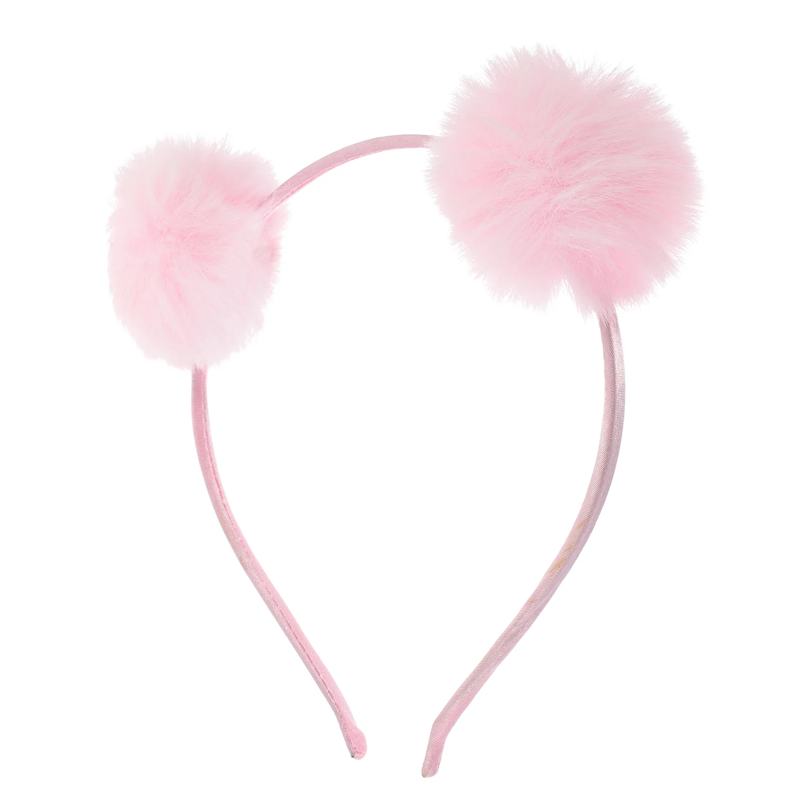 Diadema con bolas de piel, cinta para el pelo, diademas bonitas con pompón para fiesta de Cosplay, diademas de hierro de colores para cumpleaños y niños