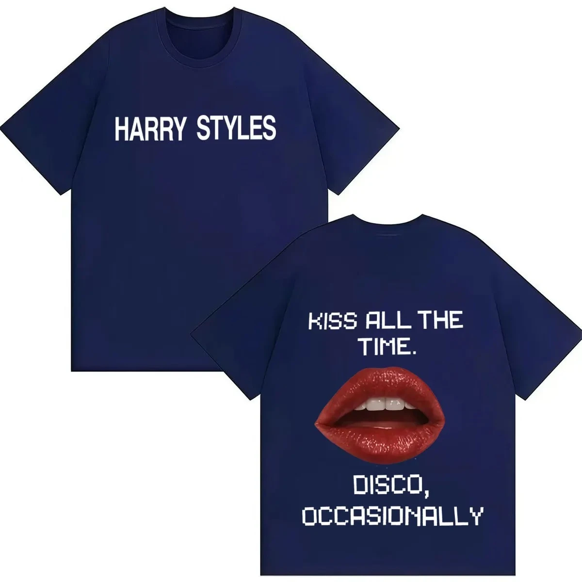 2026 Summer Trendy Tee Harry Styles Kiss All The Time Disco Occasionally Hip Hop Print T-Shirt Crewneck Cozy Short Sleeve Tee