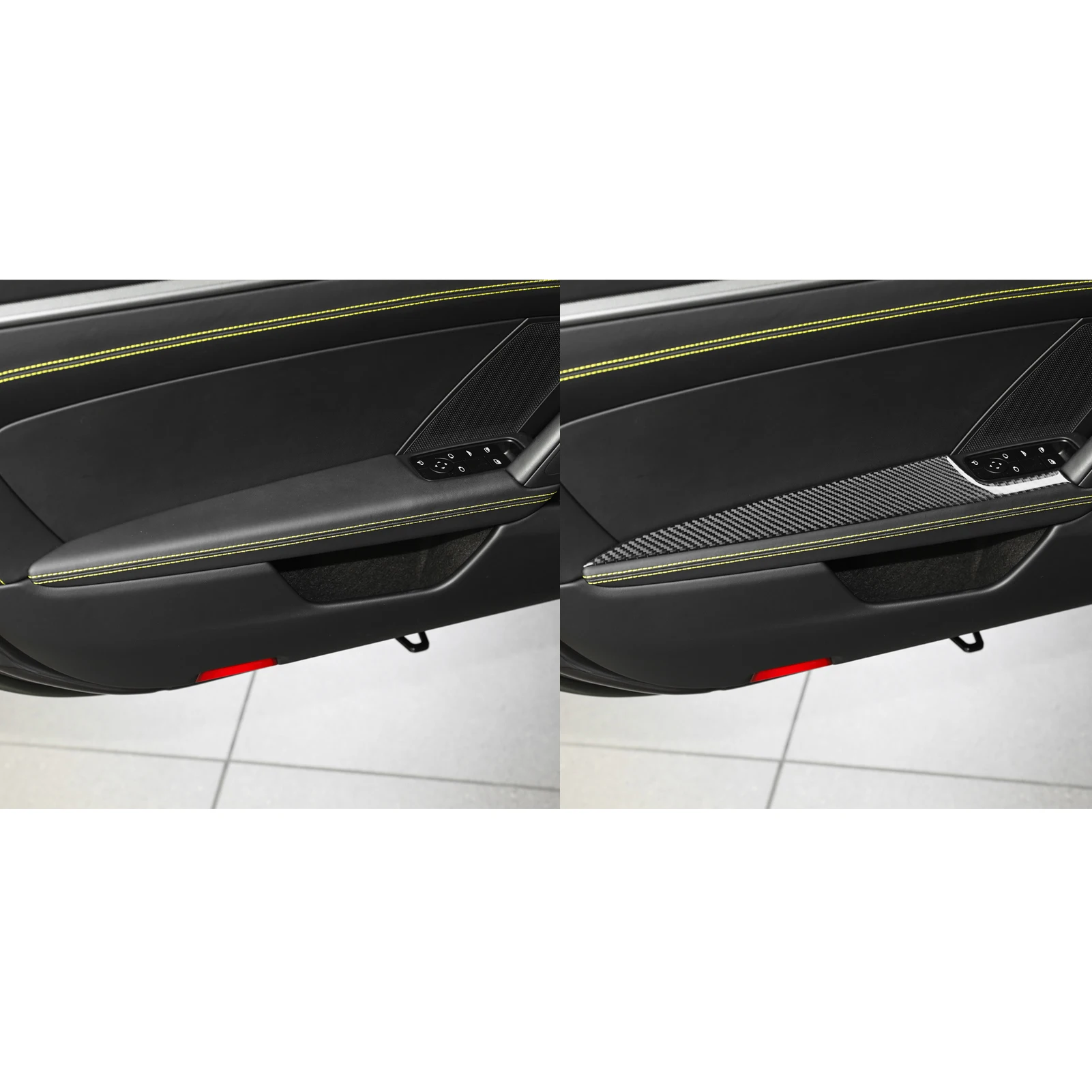 For Porsche 911 992 Carrera 2019-2024 Carbon Fiber Door Armrest Panel Trim Cover Car Accessories Interior Decorative Sticker