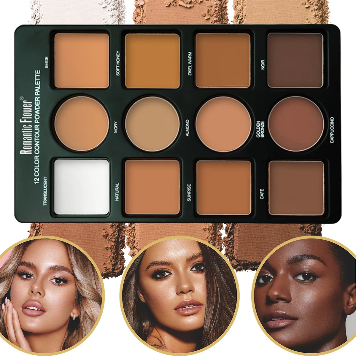 12 Colors Matte 3D Contour Pressed Powder Repair Tray Concealer Highlight Brighten Women Cosmetics Beauty Makeup