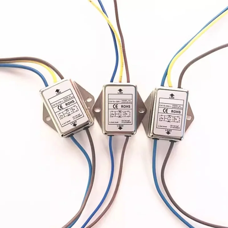 Single-Stage Filter CW1B-3A/6A/10A-L(04) AC 250V with Wire Audio Purifier EMI Anti-Interference EMI Line Audio Purifier