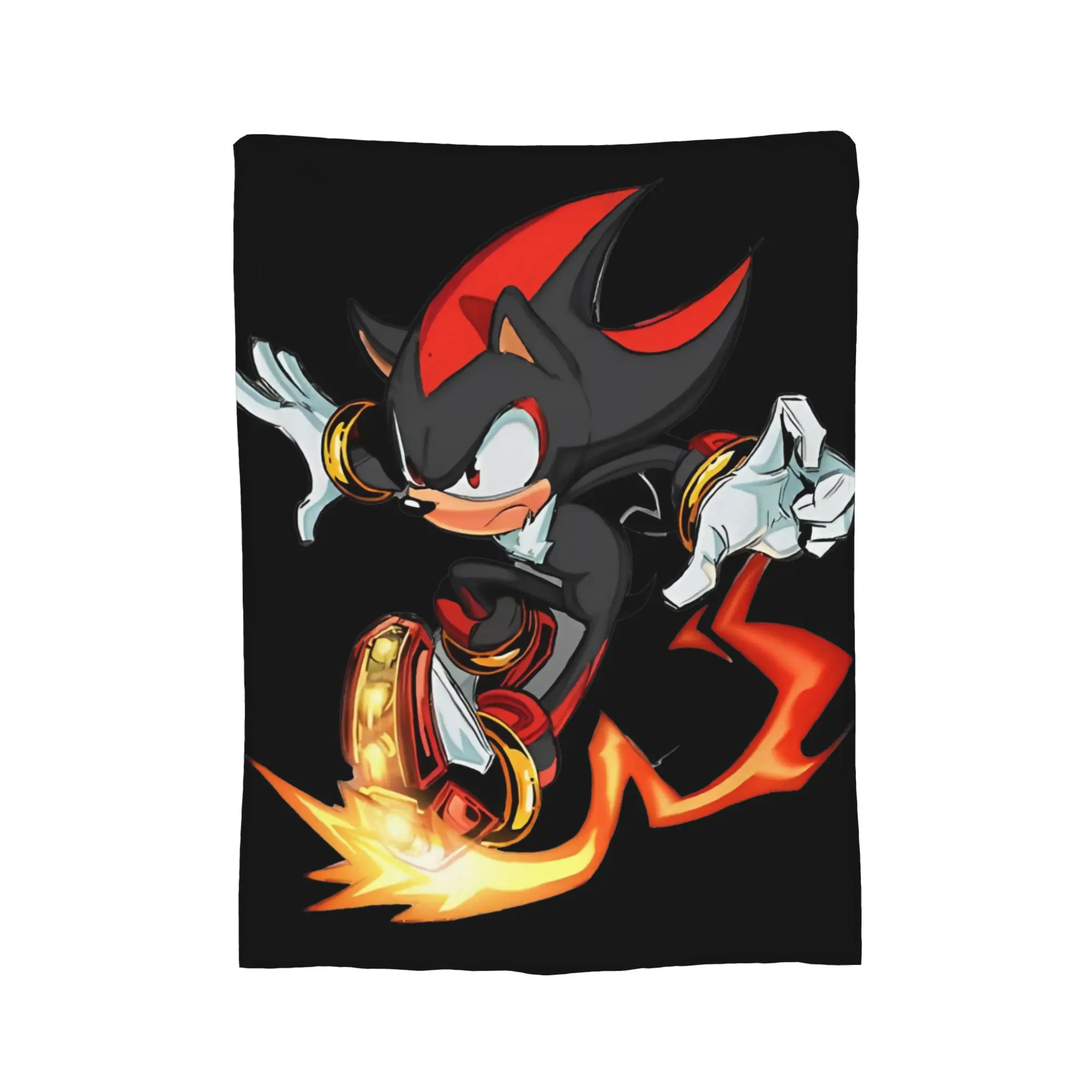 Shadow the hedgehog Fire Plush Blankets Funny Throw Blanket for  Sofa Bedding Lounge 125*100cm Rug Piece