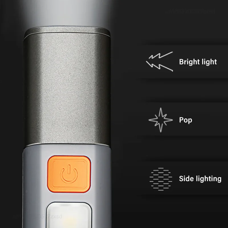 Xiaomi Super Bright LED Flashlight Torch Light With Hook Camping Light USB Rechargeable Zoomable Outdoor Waterproof Flashlight