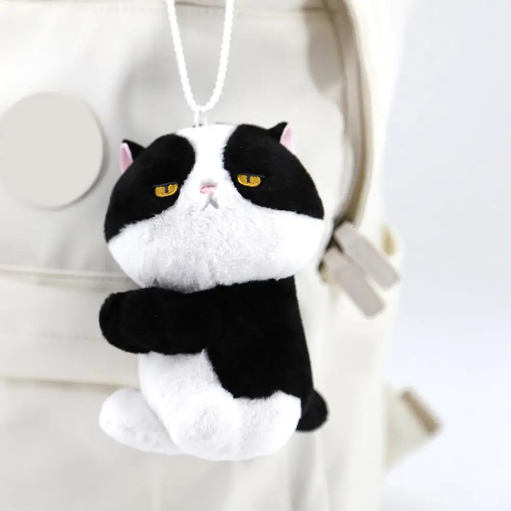 Kawaii Black Cat Plush Doll Set Chaveiro, Clipe Pingente, Brinquedo De Pelúcia, Adorável Ornamento, Presentes