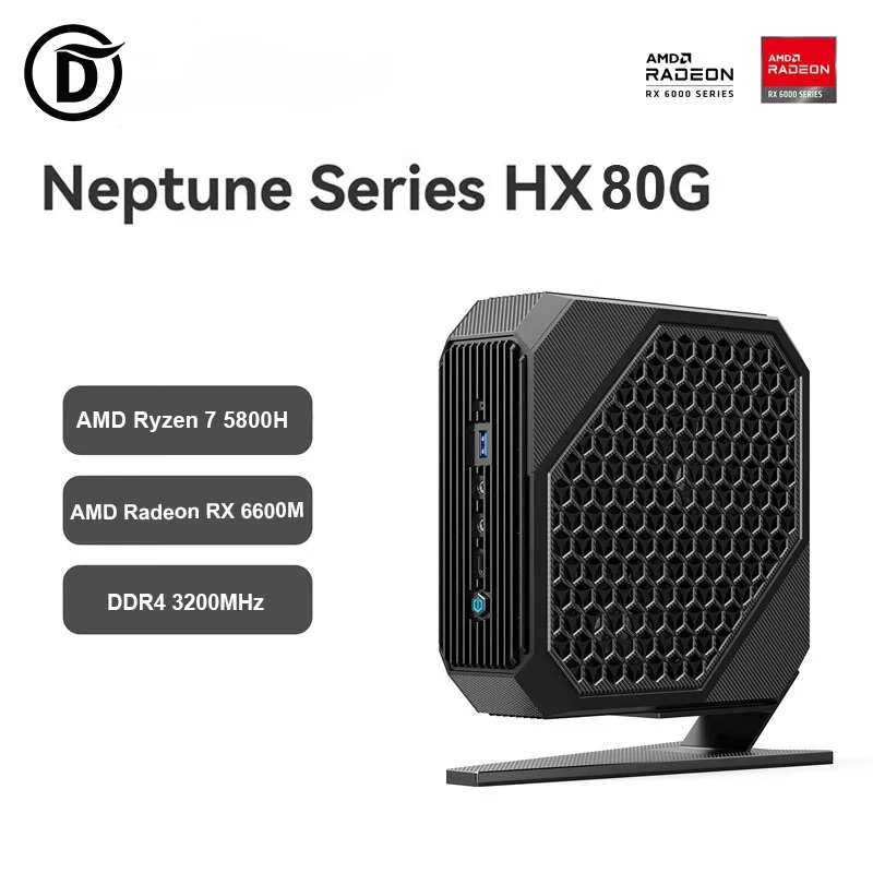 2024 Oushedi HX80G Mini PC Gaming AMD Ryzen 7 5800H ADM Radeon RX 6600M DDR4 32 GB 1 TB SSD Discret Graphics Mini PC Windows 11