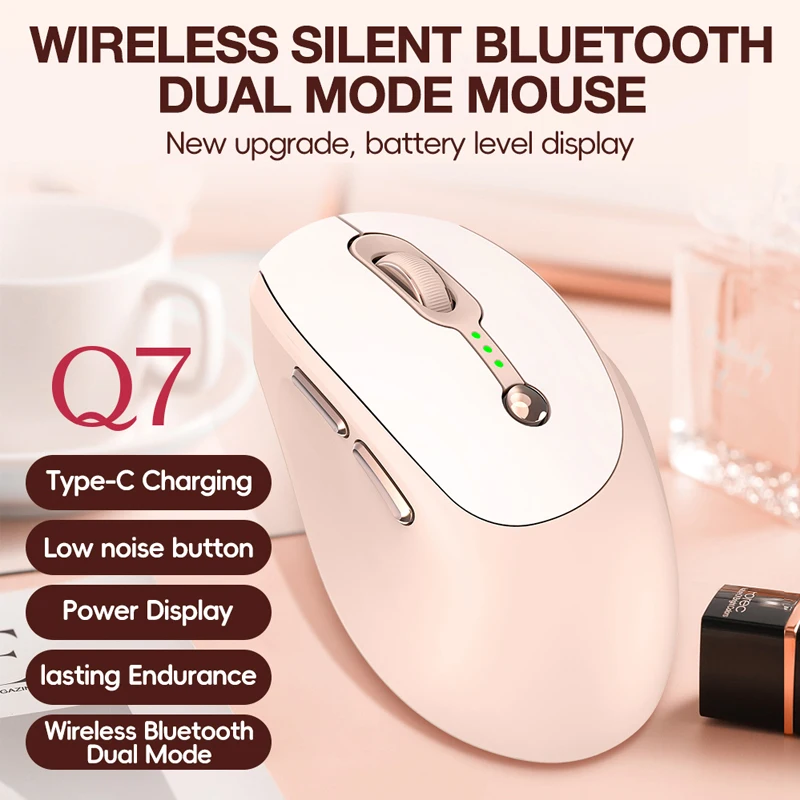 Warvank Q7 Multi Version Gaming Mouse 2400DPI Low Noise Button TYPE-C Charging Wireless Mouse Suitable for Office Use