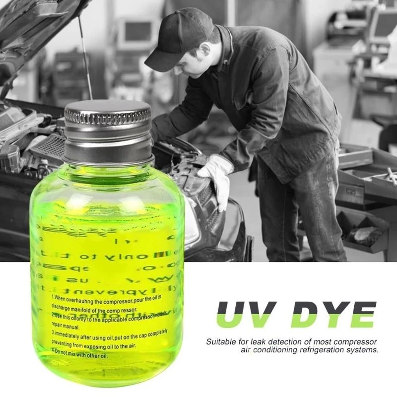 Pollution-free 60ml Fluorescent Oil for A/C Air Conditioner Auto Leak Test UV Dye Universal Refrigerant Leak Detection