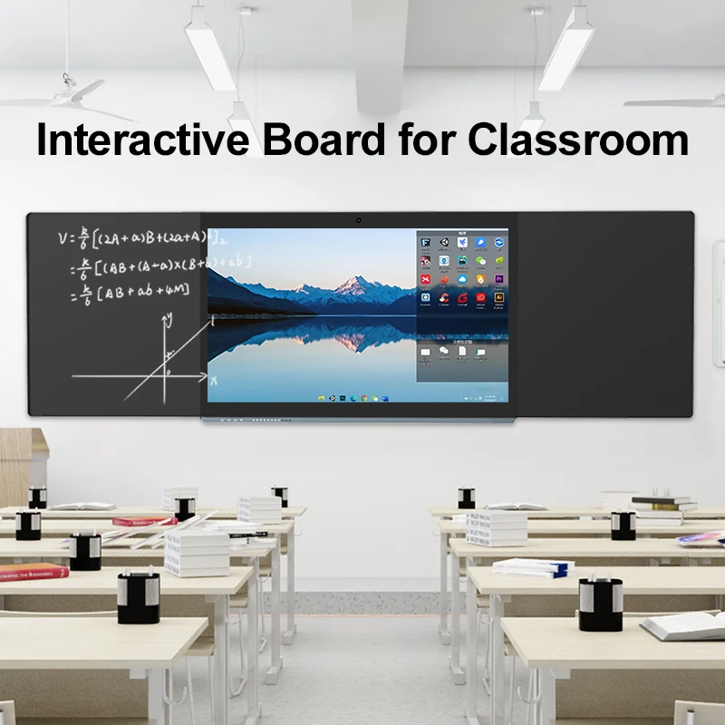 75 Inch Interactive Whiteboard with 40-Touch-Point Smart Whiteboard for Education