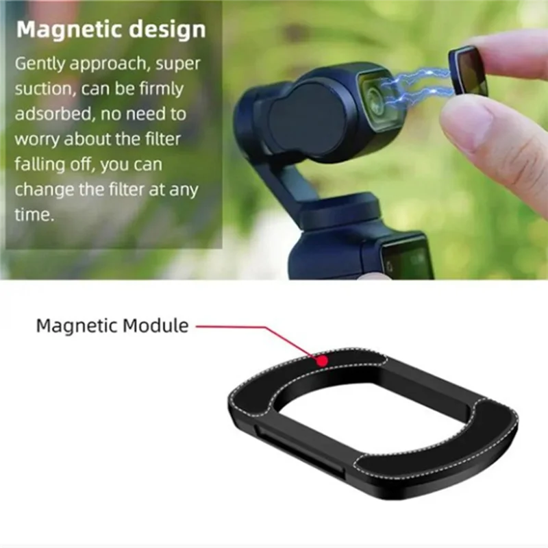 مجموعة فلاتر عدسة A70P لمرشح التصوير الفوتوغرافي الاحترافي DJI Osmo Pocket 3 بتصميم مغناطيسي