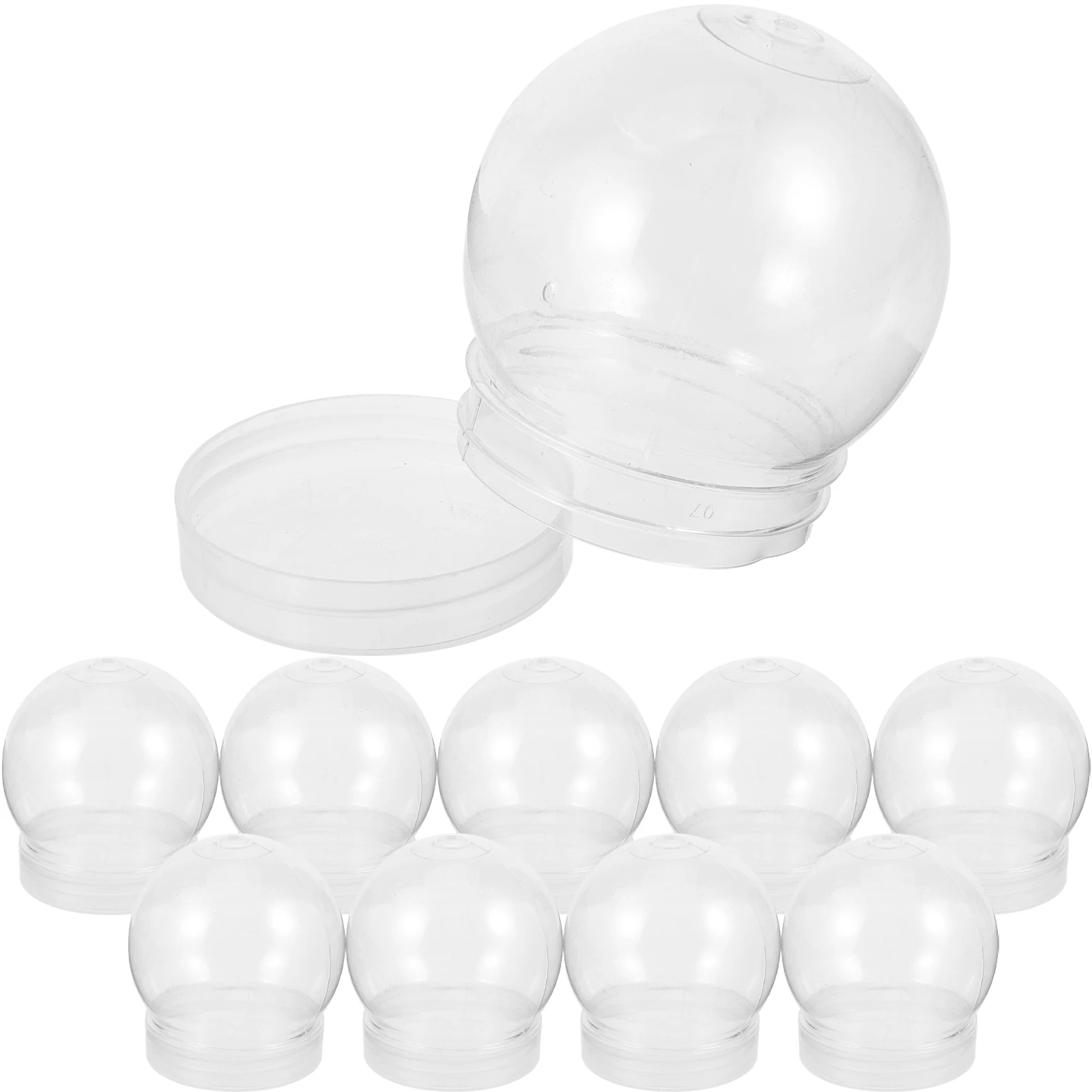 10pcs Plastic Water Globes DIY Craft Props Clear Snow Globes Clear Water Globes with Screw Off Cap Empty Snow Globe Making Props