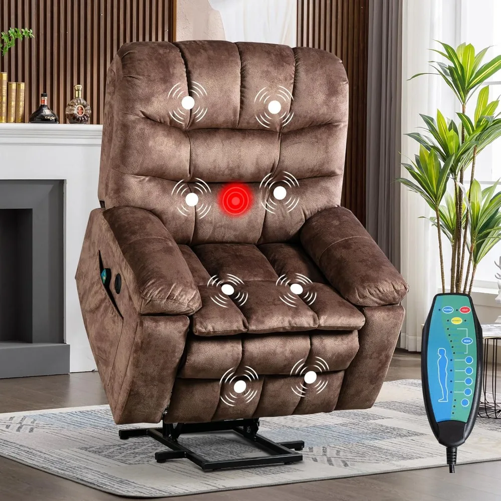 

Large Power Lift Recliner with Massage and Heat for Elderly, Heavy Duty & Safety Motion Reclining Mechanism, Christmas Present