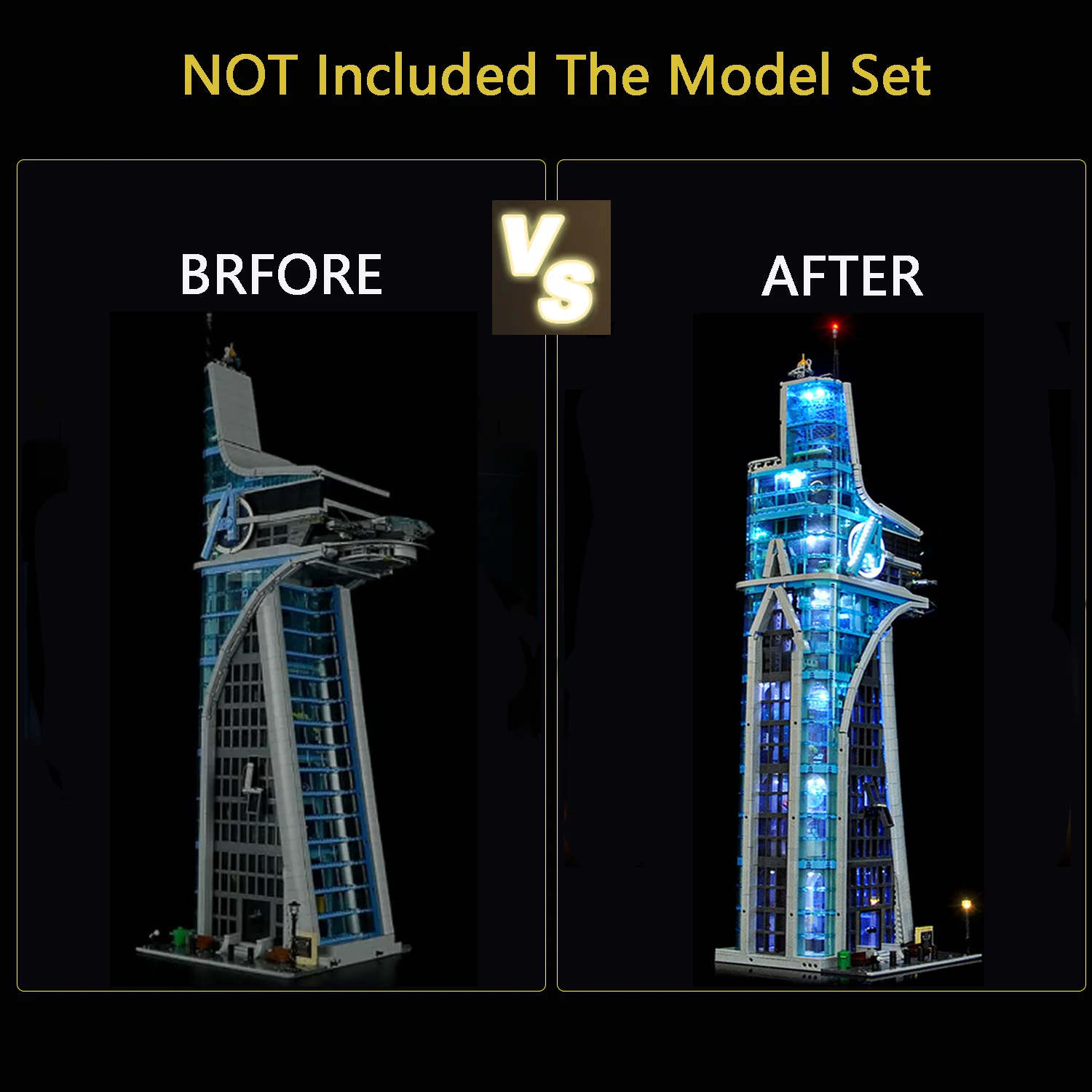 LYBMTWF LED light 76269 set is suitable for Avengers Tower building blocks (including lighting accessories only)