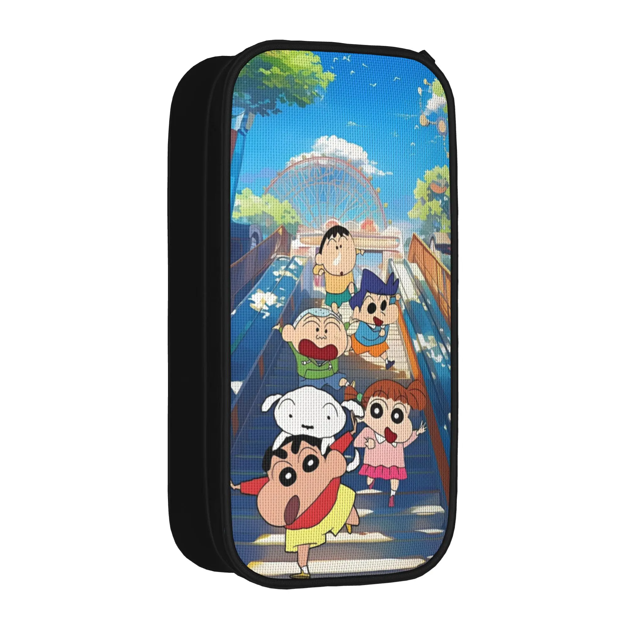 Crayon Shins-chans Cartoon Anime Merch Pen Box Large-capacity Kids Pencil Bag Amazing Gift