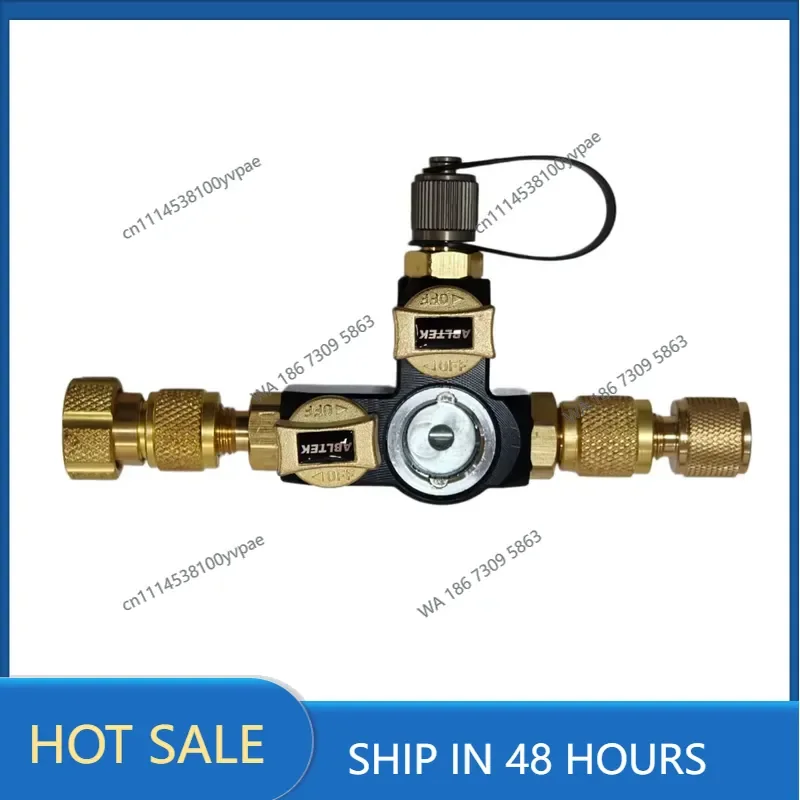 Valve Core Tool, 1/4" Dual Valve with 5/16" Adapter and Sight Glass, Vacuum-Rated 20 Microns, A2L Compatible