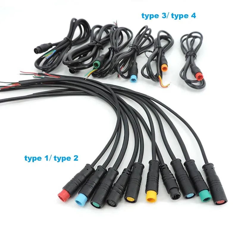 Signal Speed Sensor Extension Cable M8 E-bike Line 2 3 4 5 6 8 Pin Electric Bicycle Waterproof Joint Plug male female Connector