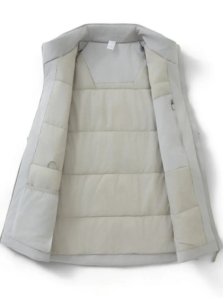 

Мужской легкий ветрозащитный водоотталкивающий теплый жилет с воротником-стойкой для активного отдыха, повседневный, осенне-зимний