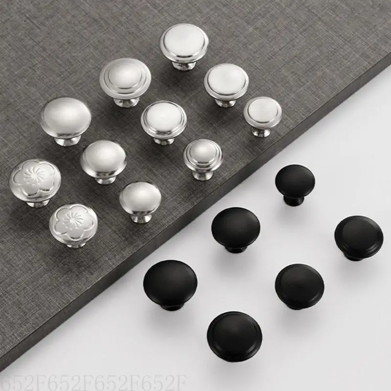 

652F 10Pcs Stainless Steel Cabinet Knob Drawer Pulls Round Furniture Decorative Handle for Kitchen Cupboard Wardrobe Enduring