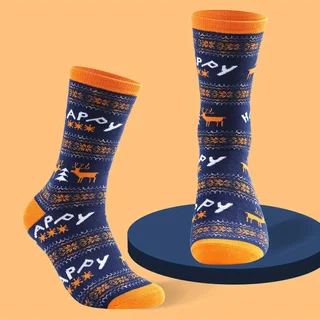 1 pair of fashionable, unique, and fun blue candy case gift socks for men and women, suitable for all seasons