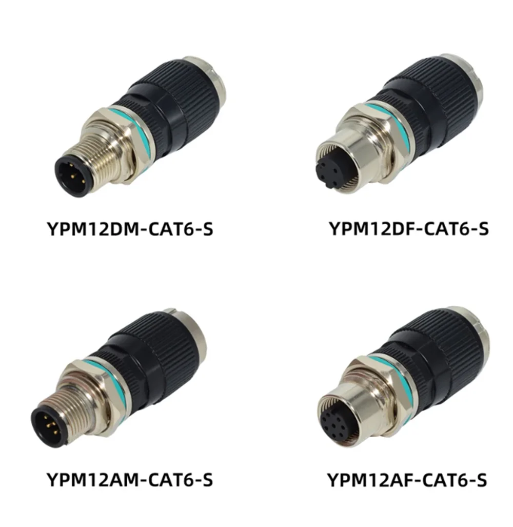 M12 8Pin A-type to RJ45 Adapter M12 4Pin D-Code to CAT6 Network Connector IP67 RJ45 Female to 8-pin A Coding Male Plug Joint